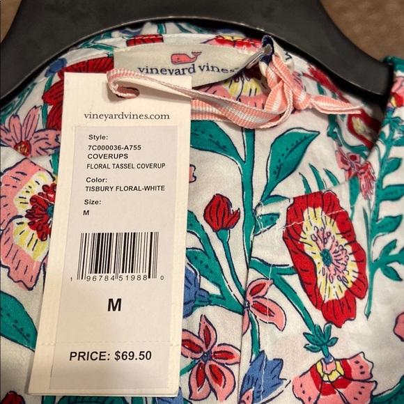 Vineyard Vines Floral Kids Swim Coverup - Red, Blue, Green - Picture 3 of 6